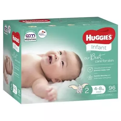 Huggies Jumbo Infant Size 2 4-8kg 24 Nappies • $58.89