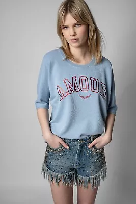 Zadig & Voltaire Portland Amour Blue Oversized Top Large • £40