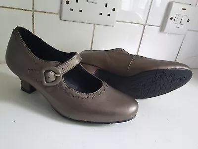 £26.99 • Buy Hotter Bridgette Uk 5 Eu 38 Womens Metallic Taupe Leather Low Heels Court Shoes