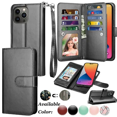 For IPhone 15 14 13 Pro Max /Moto G Stylus Magneti Leather Wallet Case Cover HOT • $10.98