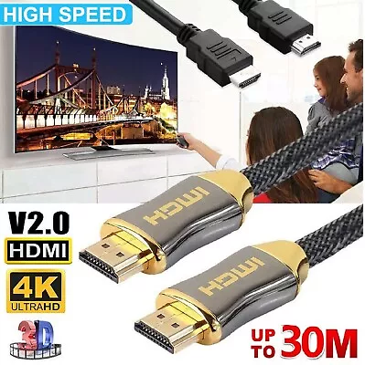 Premium Gold Plated HDMI Cable V2.0 3D 4K Ultra HD High Speed 30AWG 1m To 30m AU • $8.99