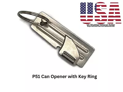 2 Pieces NEW MILITARY ISSUE P51 CAN OPENER W/KEY RING • $3.99