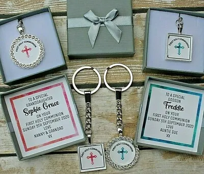 £5.25 • Buy Personalised First 1st Holy Communion Gift Boy Girl Key Ring Gift Box