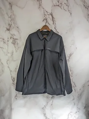 Eddie Bauer Jacket Mens XL Gray Travex Fleece Lined Windbreaker Zip Rain  • $26.08