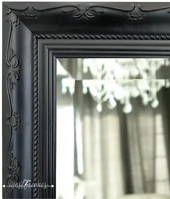 West Frames Camilla French Ornate Vintage Black Wood Framed Wall Mirror • $199.95