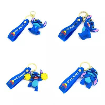 Cartoon Disney Lilo & Stitch Keychain Stitch Figure Doll Toys Keyring Kids Gift • £5.99