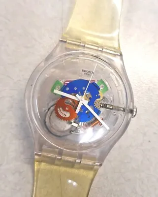 Vintage Swatch Ghost Jelly Strap Skeleton Design Tested Works New Battery. • $64.90