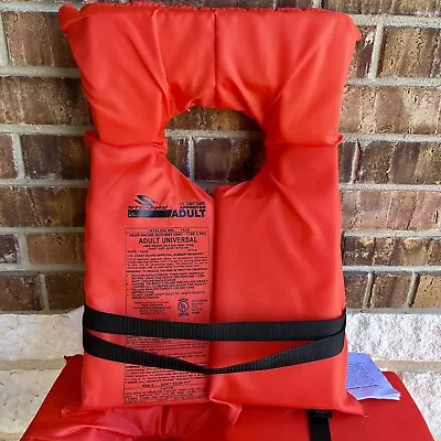 Stearns Adult Universal Type II PFD Life Vests Orange New With Tags 4 Available • $18.99