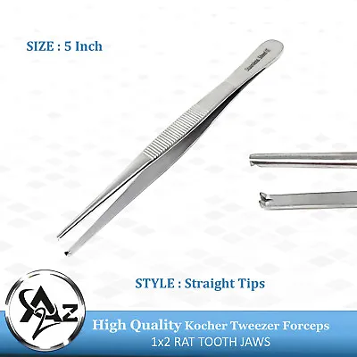 Thumb Tissue Kocher Forceps 5  1x2 Rat Tooth Blunt Tweezers Surgical Instruments • $6.75