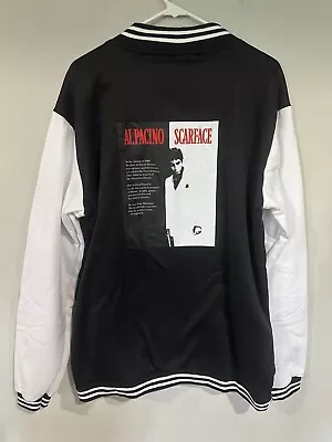 Scarface Jacket Size 3xl Men New Black White Bomber Coat Vintage • $27.99