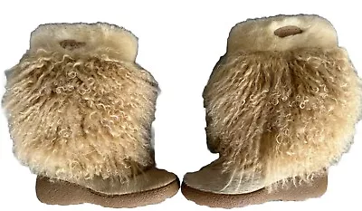 OSCAR Sport Vera Gomma Made In Italy Curly Hair Fuzzy Snow Winter Boots beige • $119