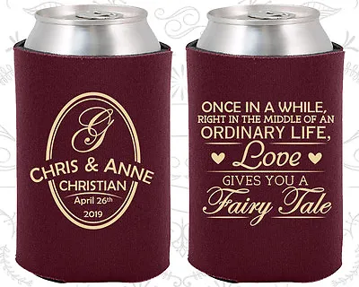 Personalized Wedding Koozies Custom Koozie (480) Fairy Tale Wedding Favors • £141.57