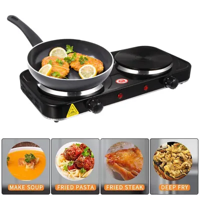 Portable Hot Plate Electric Cooker Double Table Top Hob Kitchen Camping 2000W • £23.99