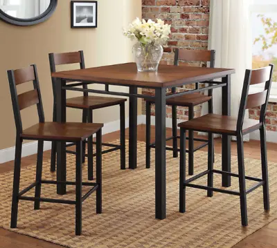 5pc Dining Table Set For 4 High Top Counter Height With Chairs Kitchen Breakfast • $294.88