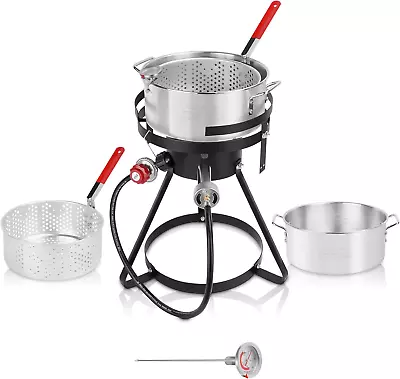 Fish Fryers Outdoor Cooking Propane Seafood Boiler Set Steamer Kit Aluminum Fis • $65.85