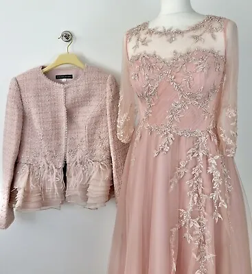 Veni Infantino Occasion Dress And Jacket Mother Of Bride 10 Uk Medium Pink Long • £295