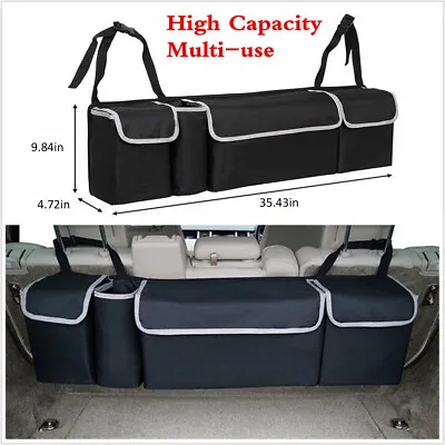 High Capacity Multi-use Car Seat Back Organizers Bag Interior Accessories Black • $14.46