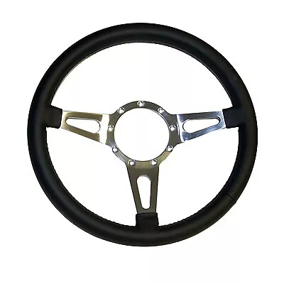 Scott Drake S1MS-3600-BK Corso Feroce 15  Black Leather Steering Wheel 9 Hole • $176.95