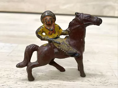 Early Cast Iron Antique Toy Cowboy Horse Chaps Gun 3  HAND PAINTED • $35