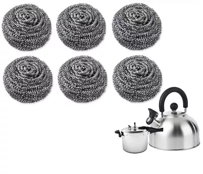 Stainless Steel Scourers Kitchen Washing Cleaning Wire Metal  Pads Pan Stains UK • £5.60