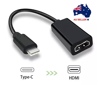 Type USB C 3.1 To HDMI Adapter Converter Black Samsung MacBook Chromebook Mobile • $9.99