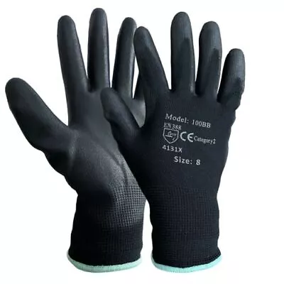 24 Pairs Pu Coated Safety Work Gloves Glove Garden Grip Mens Builders Gardening • £0.99