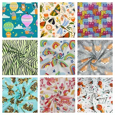 £2.69 • Buy Kids Fabric Half Metres Polycotton Childrens Craft Fabric Girls Boys Doll Dress