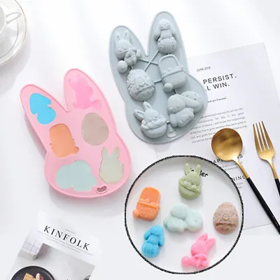 £3.25 • Buy Rabbit Silicone Chocolate Mold Easter Eggs Basket Biscuit Candy Cake Mould DIY