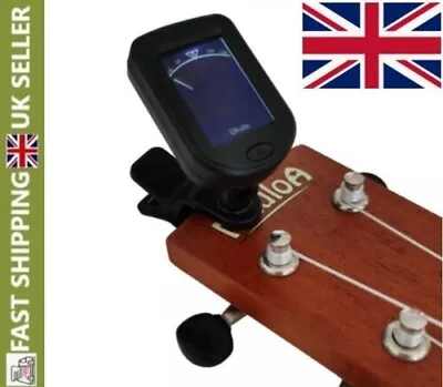 Digital Chromatic LCD Clip-On Tuner For Guitar Ukulele Violin Acoustic Electric • £4.91