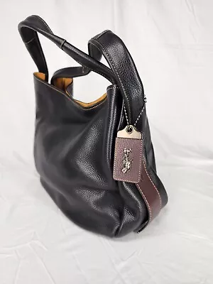 Coach 1941 Bandit Hobo 39 Leather Shoulder Bag Black Oxblood Floral Pouch • $293.25