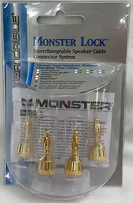 Monster Lock Banana Plugs For Master Pin Tips Z2 Biwire Bi-wire Z Series 2 Pairs • $199.85