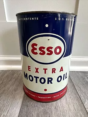 RARE Vintage ESSO | Extra Motor Oil 5 Quart Can (Empty) Nice! • $90