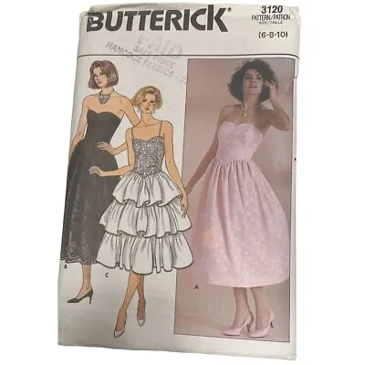 Vintage Butterick Sewing Pattern #3120 1980's Prom Formal Dress Sz 6 8 10 UC • $12