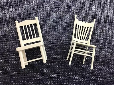 2 Miniature Dollhouse Chairs White • $10.99