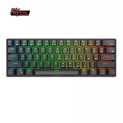 Royal Kludge RK61 Tri Mode RGB Hot Swappable Mechanical Keyboard Blue Switch • $95