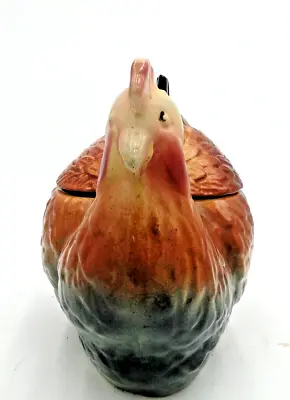 Vintage Fapco Chickens Cookie Jar W Removable Lid USA • $29.66