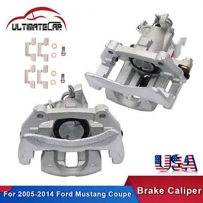 Pair Rear Brake Calipers W/ Bracket For 2005-2014 Ford Mustang 3.7L 4.0L 4.6L • $81.96