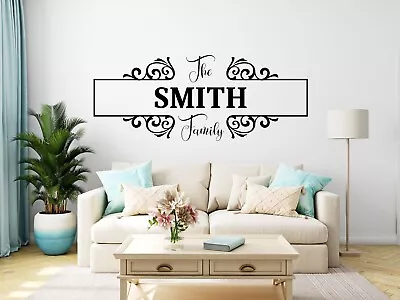 Personalised Family Name Decal Wall Art Sticker Living Door Wedding Car Vinyl • £14.99