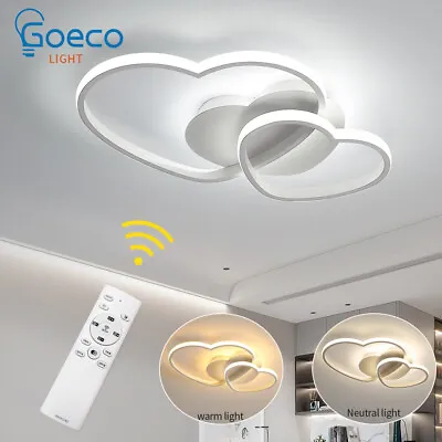 40W LED Ceiling Light Dimmable Acryl Modern Chandeliers Remote Control Bedroom • £43.99