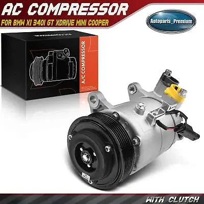 AC Compressor With Clutch For BMW X1 340i GT XDrive 440i Gran Coupe Mini Cooper • $146.99