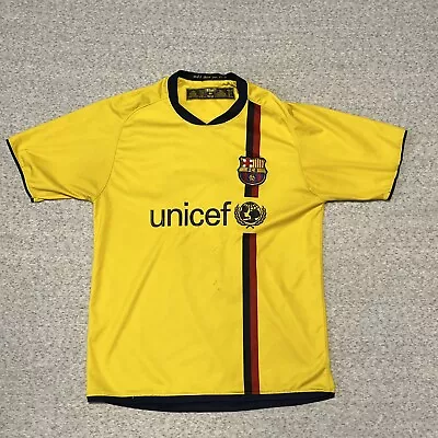 Barcelona Rare Unicef Fc 2008/2009 MESSI #10 Yellow Away Jersey Adult Medium • $17.99