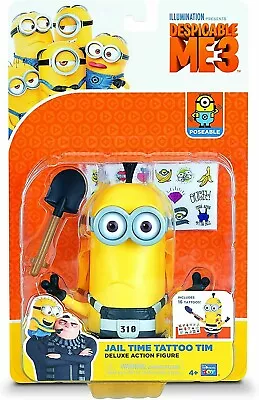 Despicable Me 3 Deluxe Action Figure Jail Time Tattoo Tim Minion - Poseable • $11