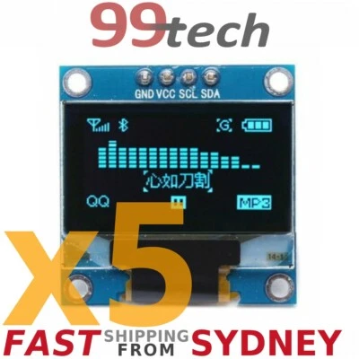 $34.90 • Buy 5x OLED Display 0.96  128x64, Blue, I2C IIC, SSD1306, Arduino Raspb Pi, SYD