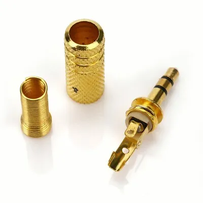 Audio Jack Plug Solder 3.5mm Stereo Gold Plated Headphone/Earphone Replacement • £5.49