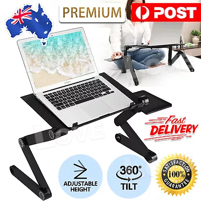 Foldable Laptop Desk Adjustable Stand Table Mouse Board Portable Riser Sofa Bed • $26.95
