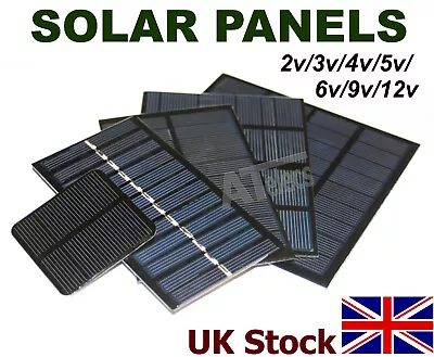 Solar Cell Solar Panel  Many Types 2v 3v 4v 5v 6v 9v 12v  Battery Charger  - UK • £6.07