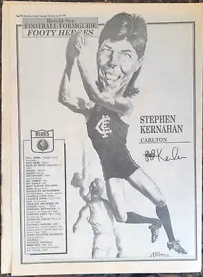 $10 • Buy 1991 HeraldSun  Footy Heroes  Poster Stephen Kernahan (Carlton)