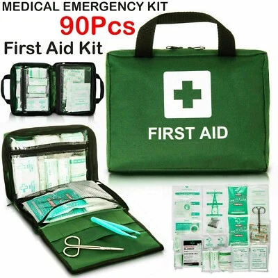 £10.65 • Buy 90 Piece First Aid Kit Medical Emergency Travel Home Car Taxi Work 1st Aid Bag