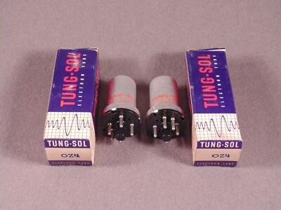$30 • Buy 2 0Z4 TUNG-SOL Car Auto Radio Amp Vacuum Tubes Matching Codes 322MM3 NOS