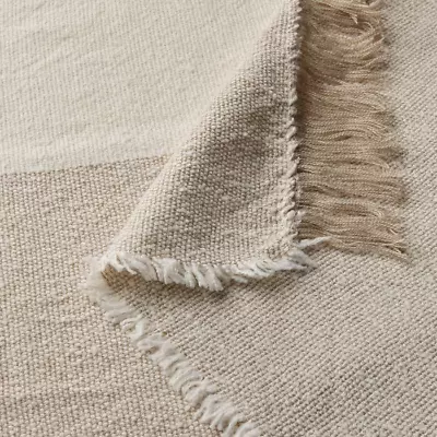 GUNNEMOR Throw Off-white/grey-beige 130x170 Cm Lightweight Soft Blanket • £15.49